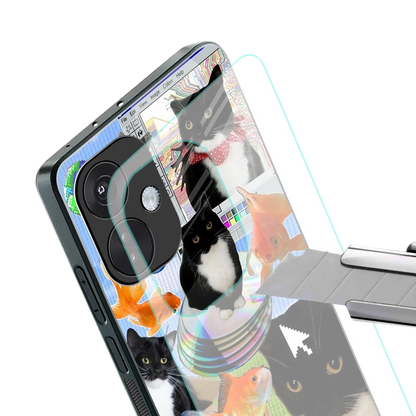 Techno Kitties stylish phone case for oneplus nord ce 3 | glossy glass and slim fit