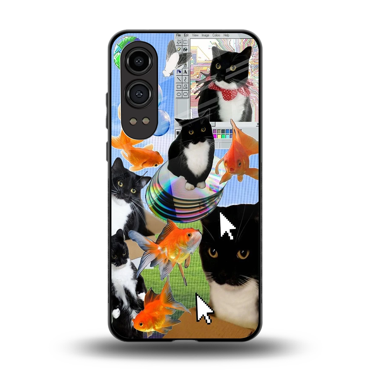 Techno Kitties back phone cover | glass case for oneplus nord ce 4 lite