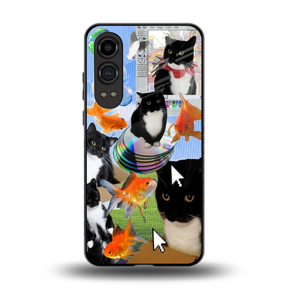 Techno Kitties back phone cover | glass case for oneplus nord ce 4 lite