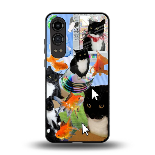 Techno Kitties back phone cover | glass case for oneplus nord ce 4 lite