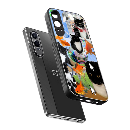 Techno Kitties sleek oneplus nord ce 4 lite cover with tempered glass back and TPU edges