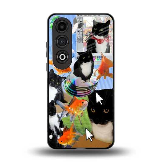 Techno Kitties back phone cover | glass case for oneplus nord ce 4