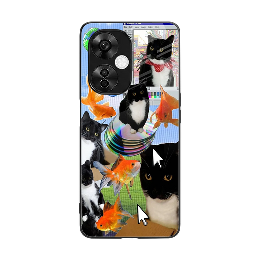 Techno Kitties back phone cover | glass case for oneplus nord ce 3 lite