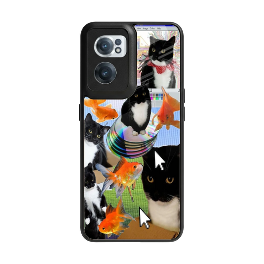 Techno Kitties back phone cover | glass case for oneplus nord ce 2