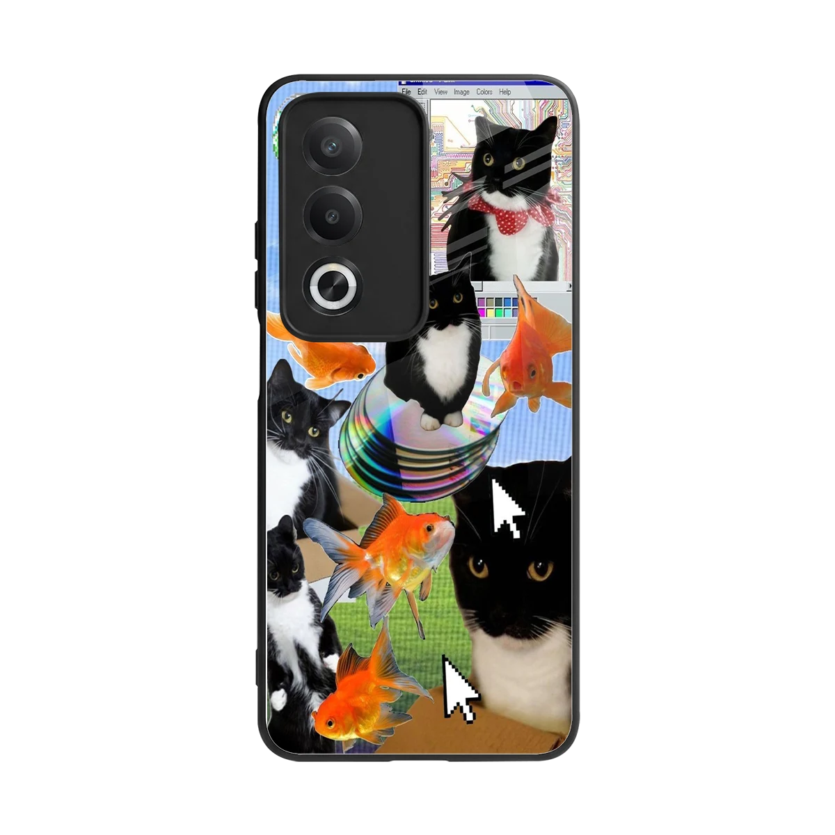Techno Kitties back phone cover | glass case for oppo a3 pro
