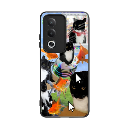 Techno Kitties back phone cover | glass case for oppo a3 pro