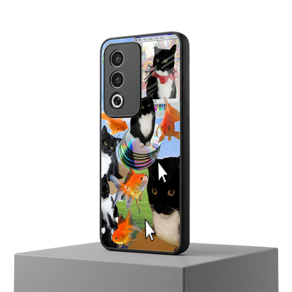 Techno Kitties oppo a3 pro mobile cover | shockproof glass phone case