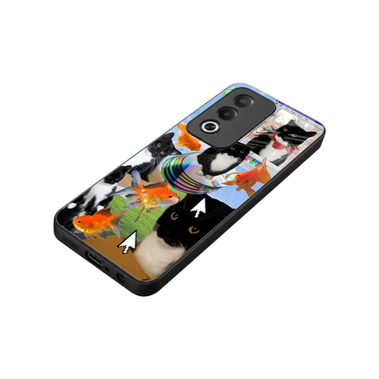 Techno Kitties stylish phone case for oppo a3 pro | glossy glass and slim fit
