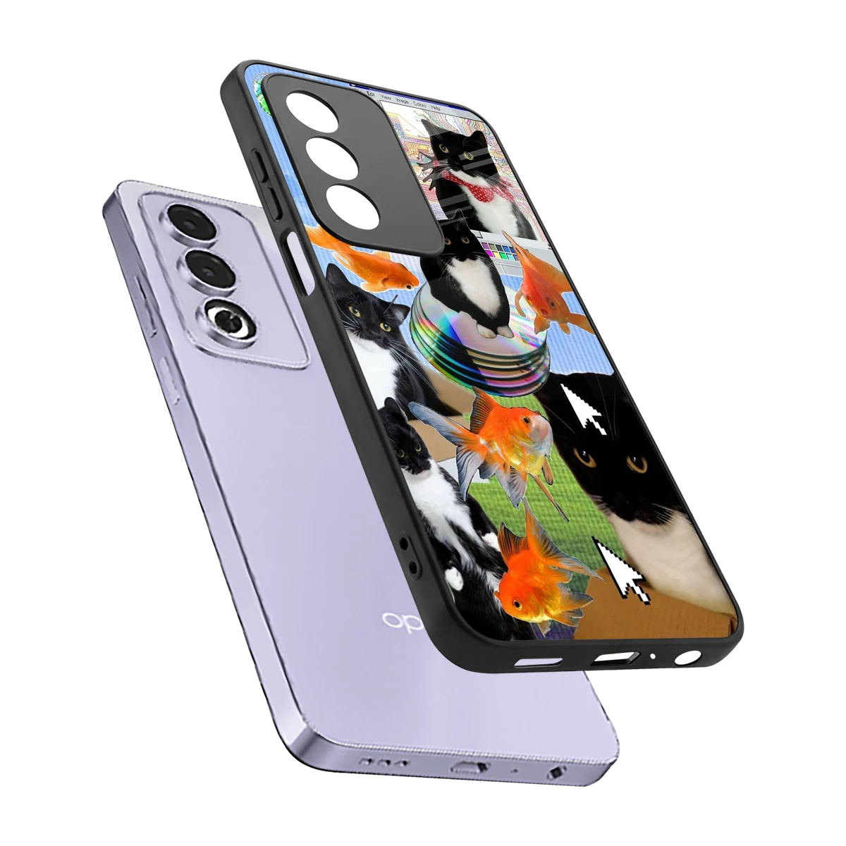 Techno Kitties sleek oppo a3 pro cover with tempered glass back and TPU edges