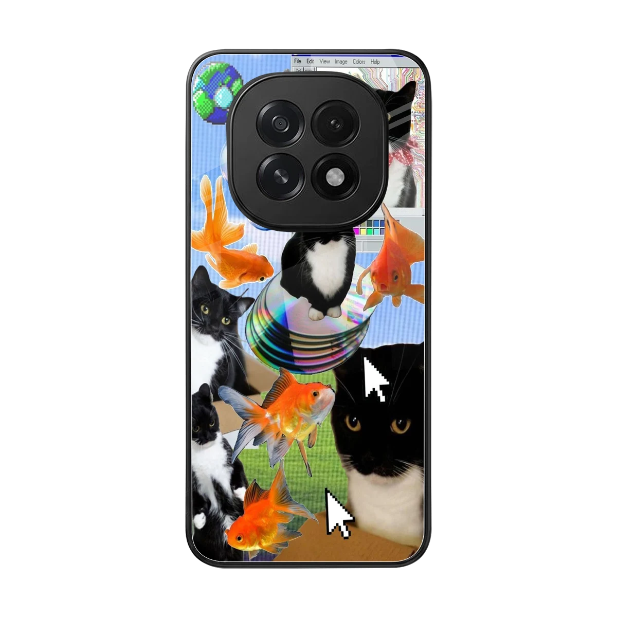 Techno Kitties back phone cover | glass case for oppo f29 5g