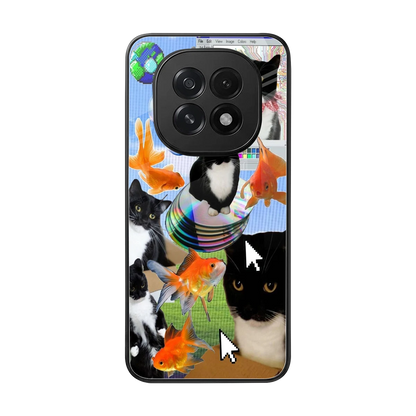 Techno Kitties back phone cover | glass case for oppo f29 5g