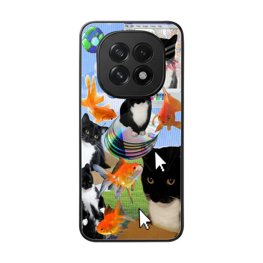 Techno Kitties back phone cover | glass case for oppo f29 5g