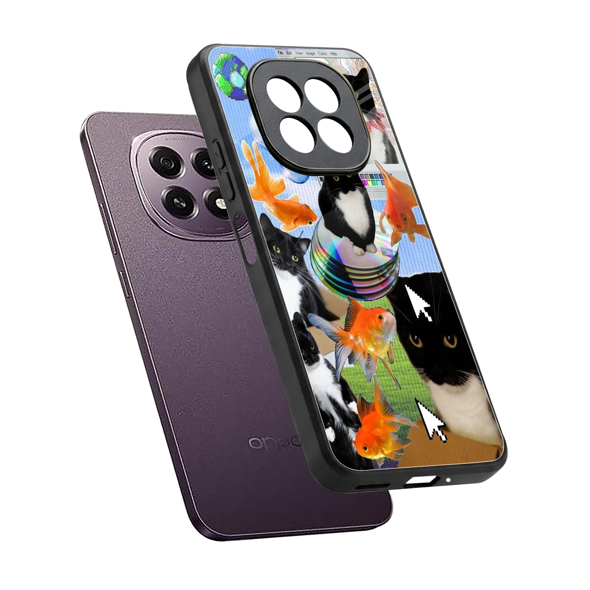 Techno Kitties sleek oppo f29 5g cover with tempered glass back and TPU edges