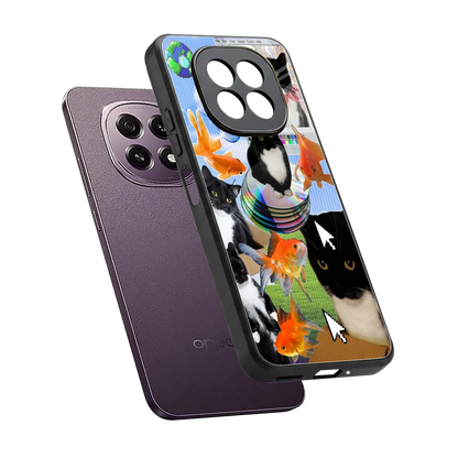 Techno Kitties sleek oppo f29 5g cover with tempered glass back and TPU edges