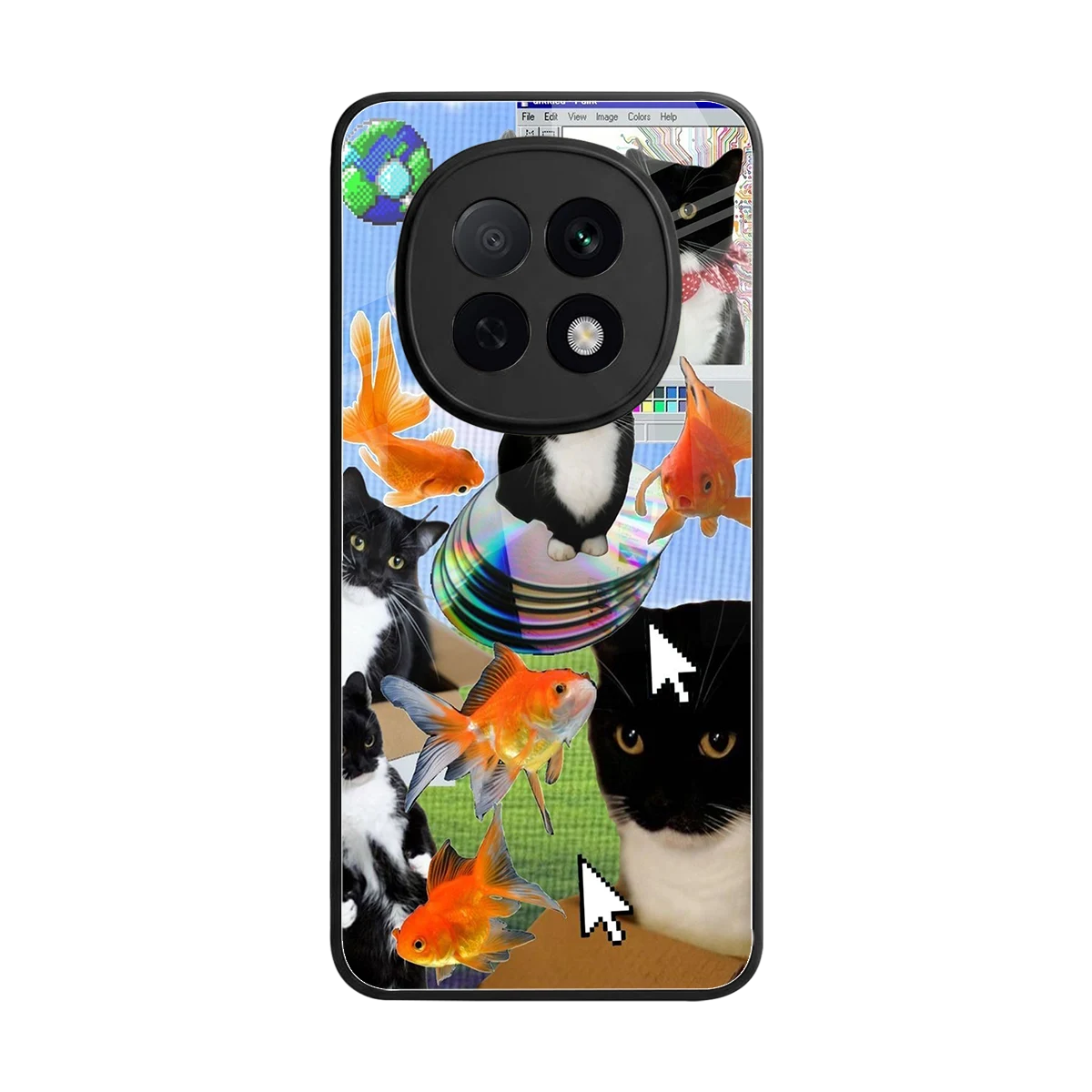 Techno Kitties back phone cover | glass case for oppo f29 pro 5g