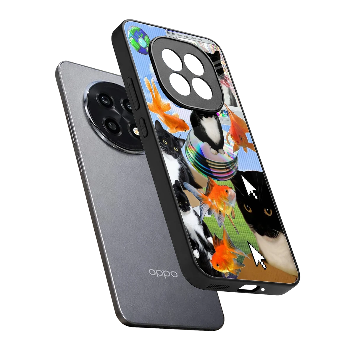 Techno Kitties sleek oppo f29 pro 5g cover with tempered glass back and TPU edges