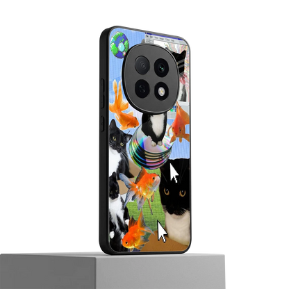 Techno Kitties oppo f29 pro 5g mobile cover | shockproof glass phone case
