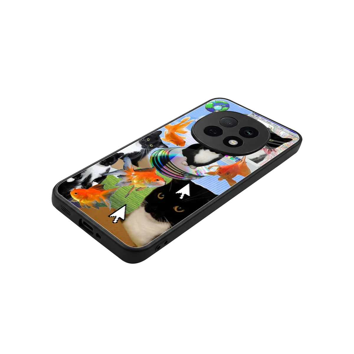 Techno Kitties stylish phone case for oppo f29 pro 5g | glossy glass and slim fit