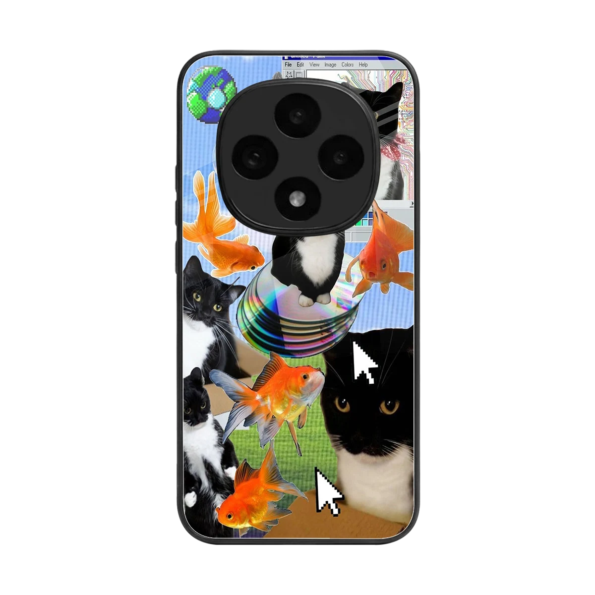 Techno Kitties back phone cover | glass case for oppo f31 pro 5g