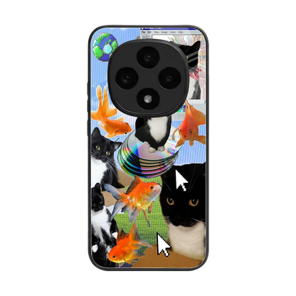 Techno Kitties back phone cover | glass case for oppo f31 pro 5g