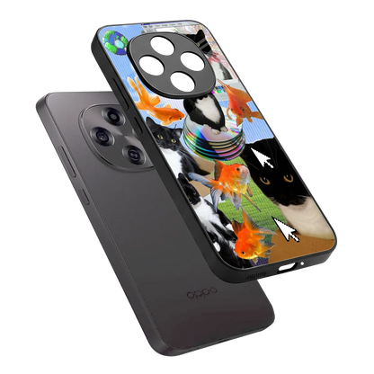 Techno Kitties sleek oppo f31 pro 5g cover with tempered glass back and TPU edges