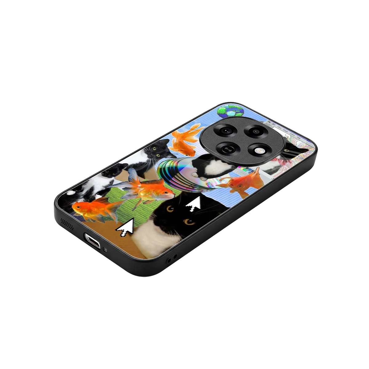 Techno Kitties stylish phone case for oppo f31 pro 5g | glossy glass and slim fit