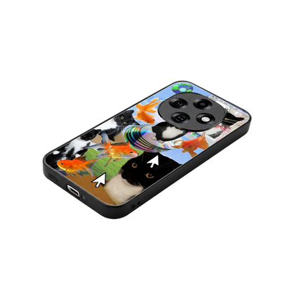 Techno Kitties stylish phone case for oppo f31 pro 5g | glossy glass and slim fit