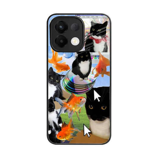 Techno Kitties back phone cover | glass case for oppo k13 5g