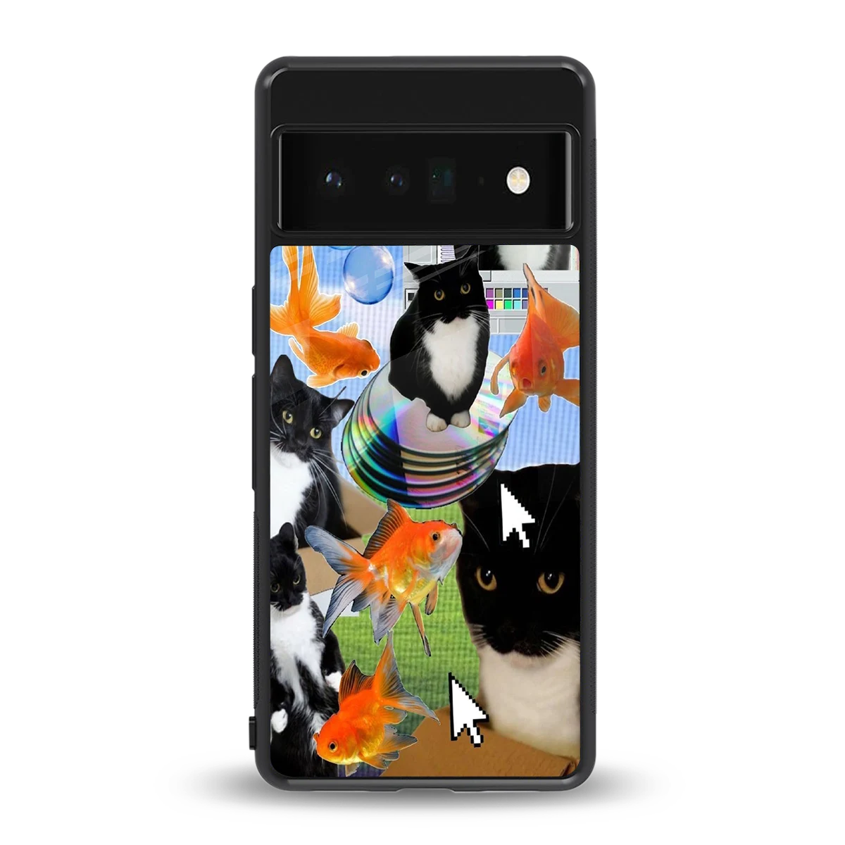 Techno Kitties back phone cover | glass case for google pixel 6 pro