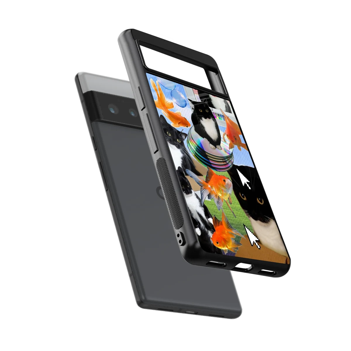 Techno Kitties sleek google pixel 6 pro cover with tempered glass back and TPU edges