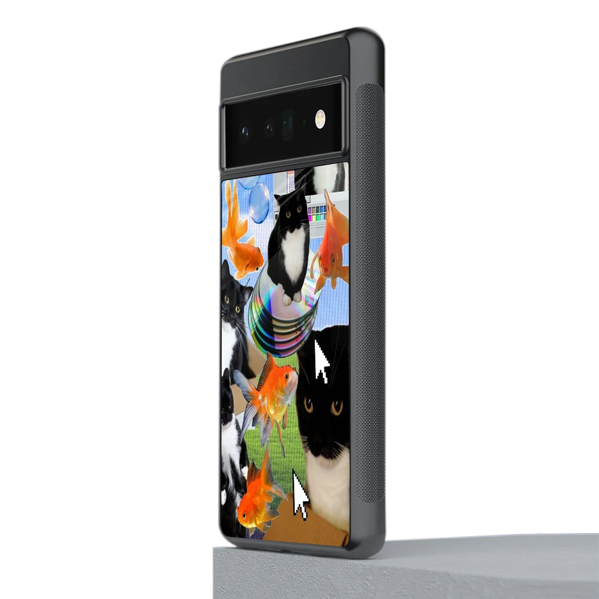 Techno Kitties stylish phone case for google pixel 6 pro | glossy glass and slim fit