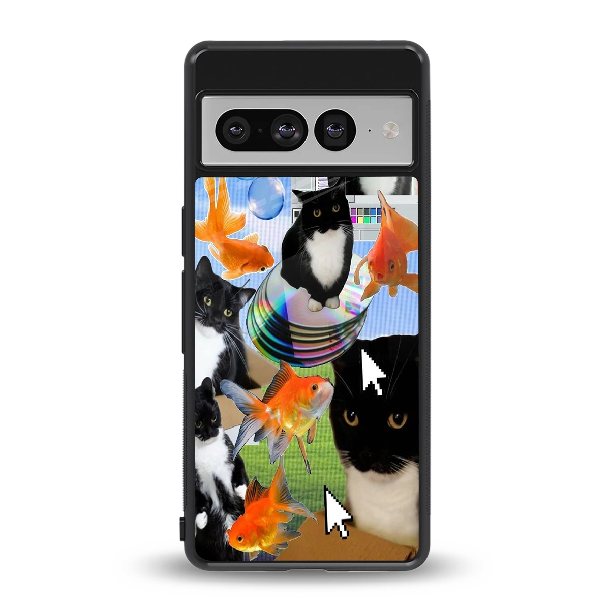 Techno Kitties back phone cover | glass case for google pixel 7 pro