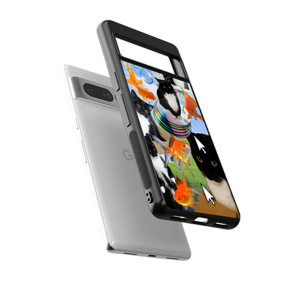 Techno Kitties sleek google pixel 7 pro cover with tempered glass back and TPU edges
