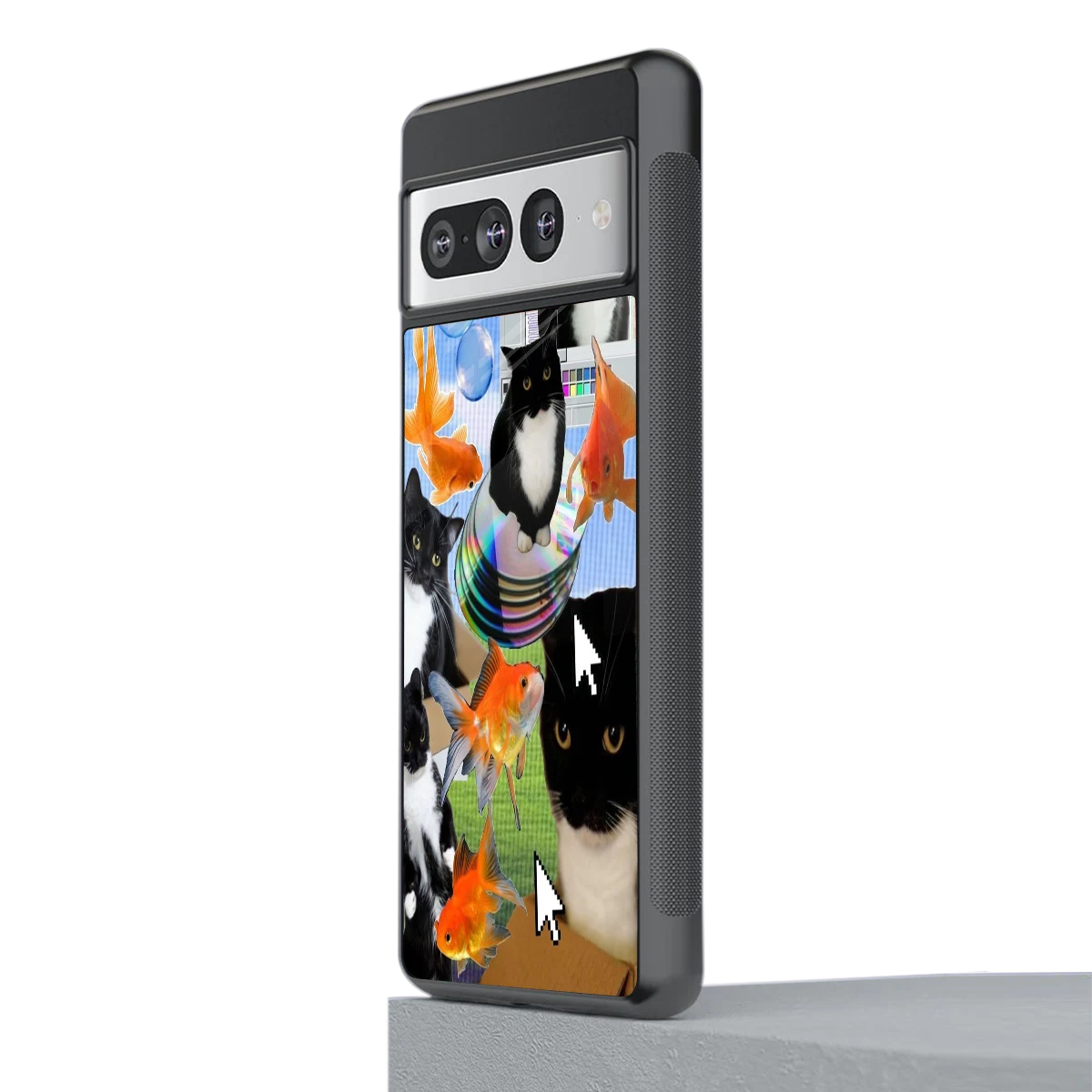 Techno Kitties stylish phone case for google pixel 7 pro | glossy glass and slim fit
