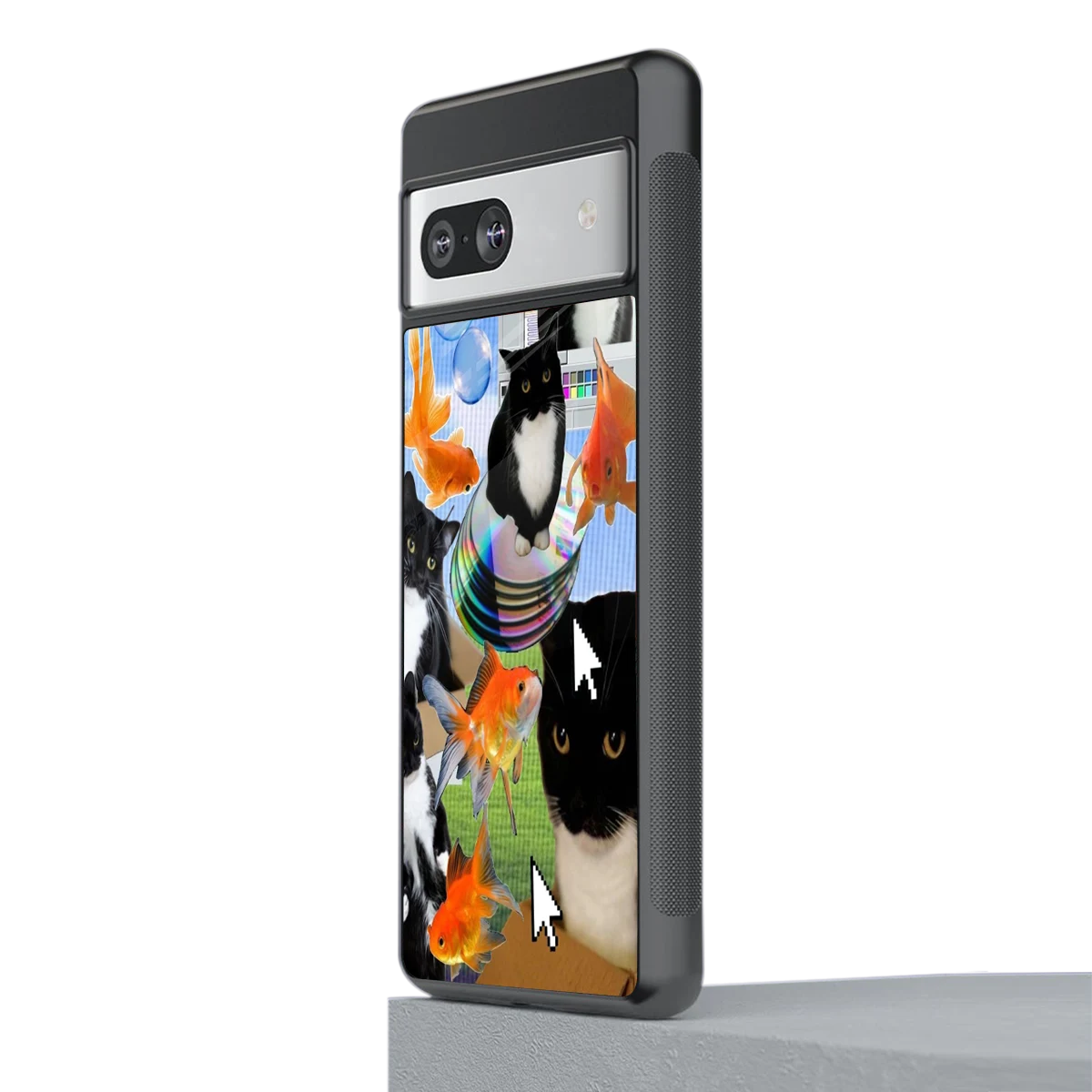 Techno Kitties stylish phone case for google pixel 7 | glossy glass and slim fit