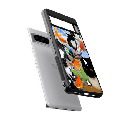 Techno Kitties sleek google pixel 8 pro cover with tempered glass back and TPU edges