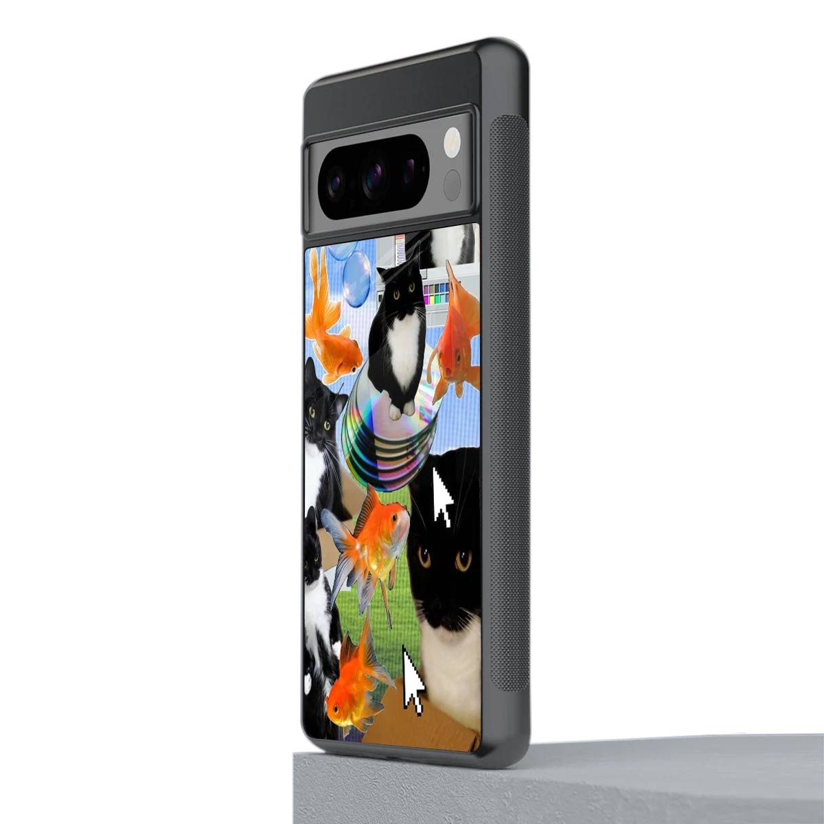 Techno Kitties stylish phone case for google pixel 8 pro | glossy glass and slim fit