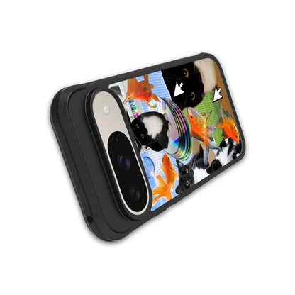 Techno Kitties stylish phone case for google pixel 9 | glossy glass and slim fit