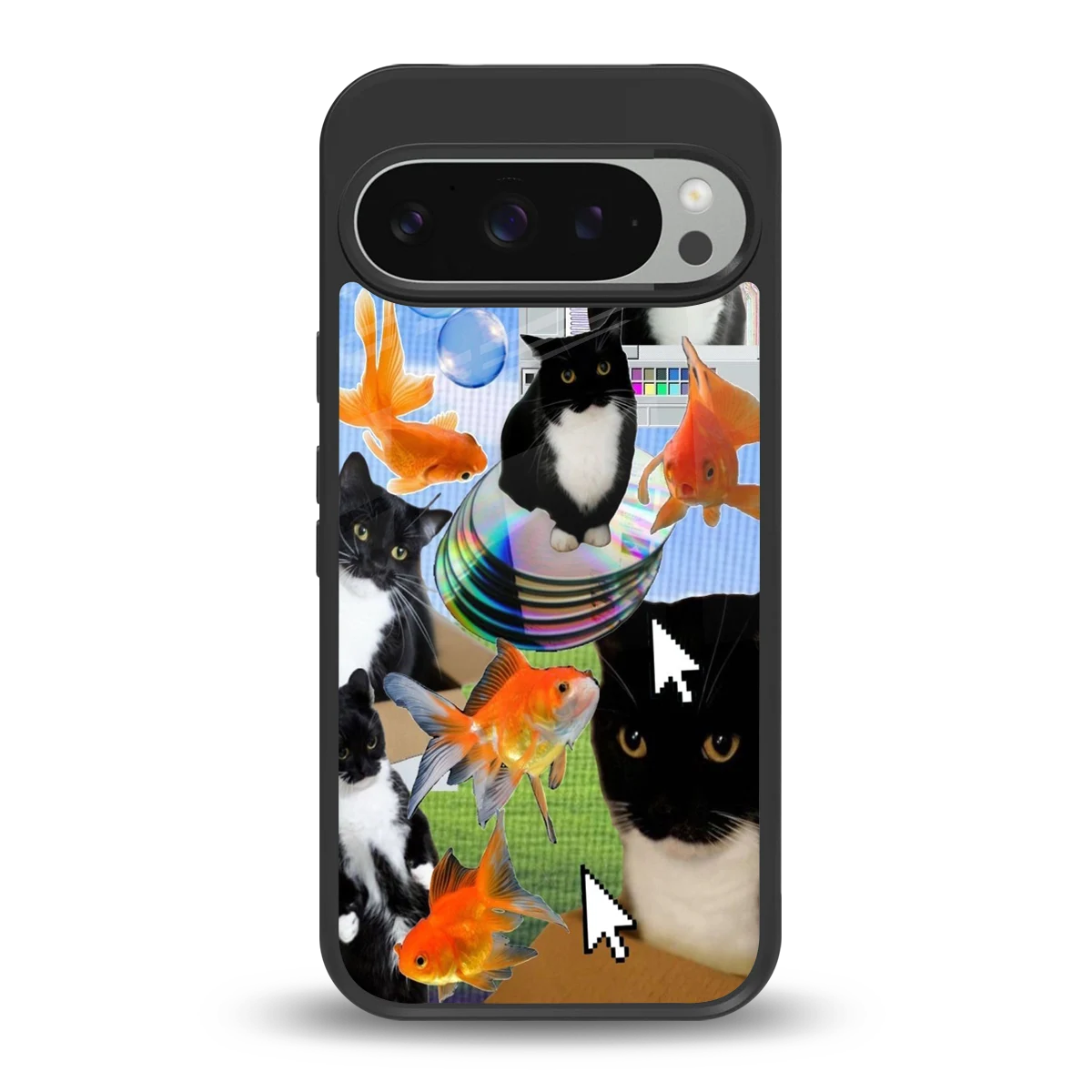 Techno Kitties back phone cover | glass case for google pixel 9 pro
