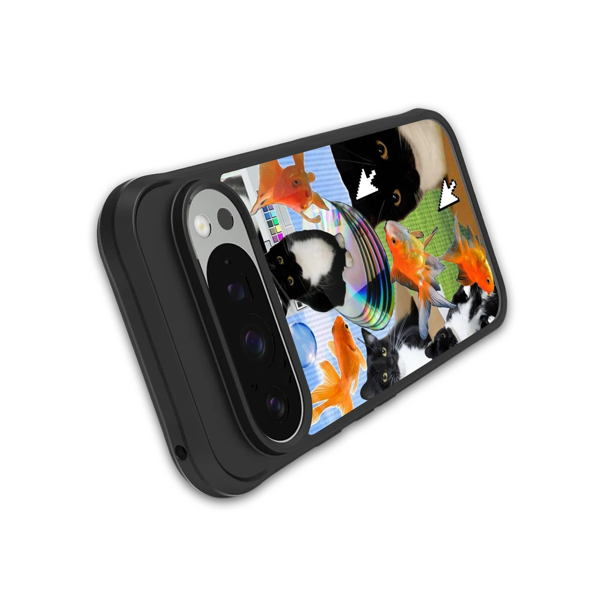Techno Kitties stylish phone case for google pixel 9 pro xl | glossy glass and slim fit
