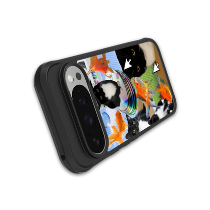 Techno Kitties stylish phone case for google pixel 9 pro xl | glossy glass and slim fit