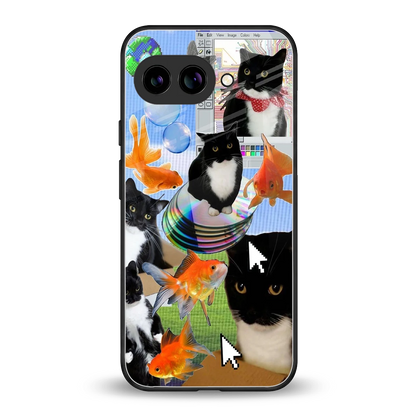 Techno Kitties back phone cover | glass case for google pixel 10a