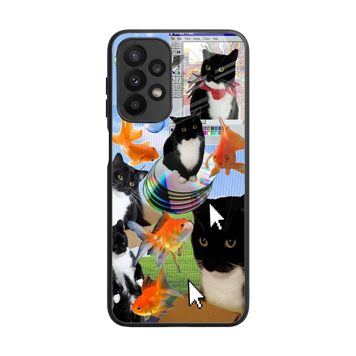 Techno Kitties back phone cover | glass case for samsung galaxy a23