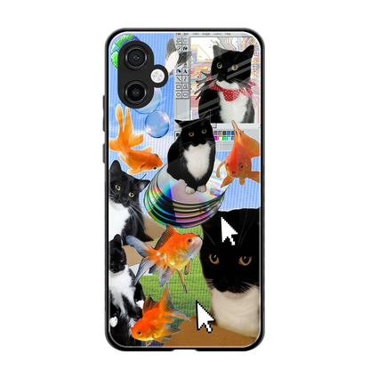 Techno Kitties back phone cover | glass case for samsung galaxy a06 5g