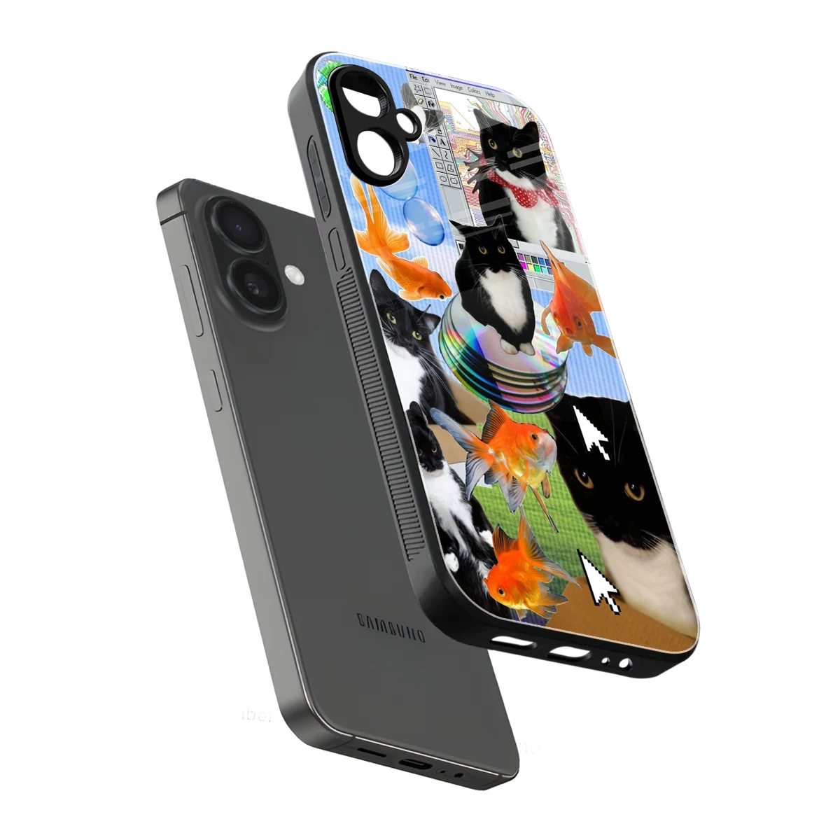 Techno Kitties sleek samsung galaxy a06 5g cover with tempered glass back and TPU edges