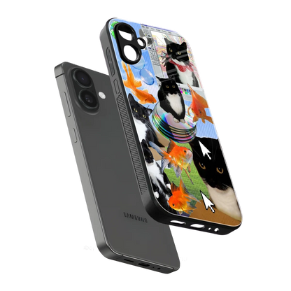 Techno Kitties sleek samsung galaxy a06 5g cover with tempered glass back and TPU edges