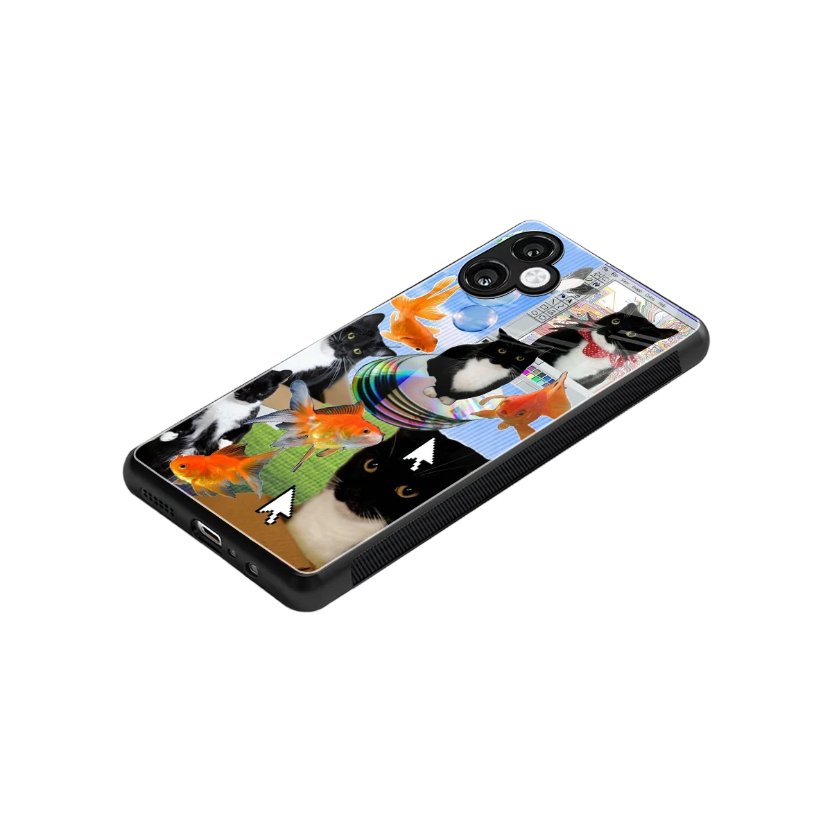 Techno Kitties stylish phone case for samsung galaxy a06 5g | glossy glass and slim fit