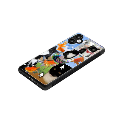 Techno Kitties stylish phone case for samsung galaxy a06 5g | glossy glass and slim fit