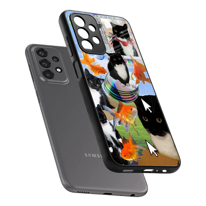 Techno Kitties sleek samsung galaxy a23 cover with tempered glass back and TPU edges