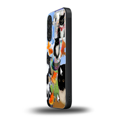 Techno Kitties samsung galaxy a55 5g mobile cover | shockproof glass phone case